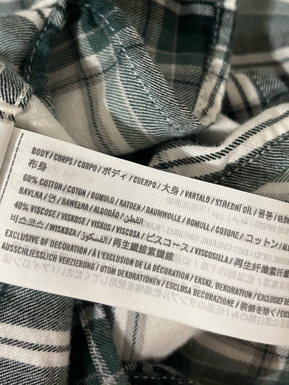 Abercrombie &‎ Fitch Soft A&F Cropped Plaid Flannel Top Womens M White Boxy - Picture 4 of 5